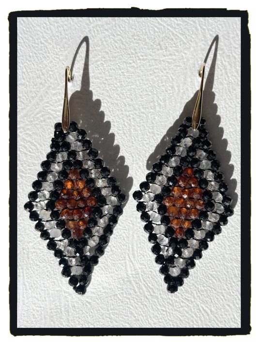 Pendientes GEMSTONES granate naranja, turmalina y topacio