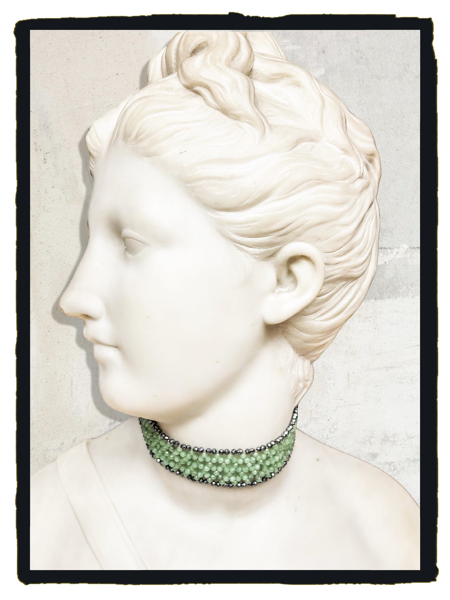 Choker ágata verde y terahercio