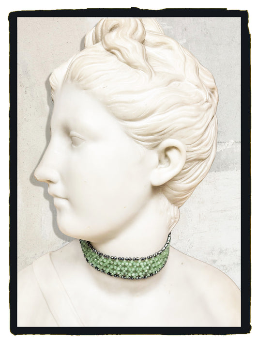 Choker ágata verde y terahercio