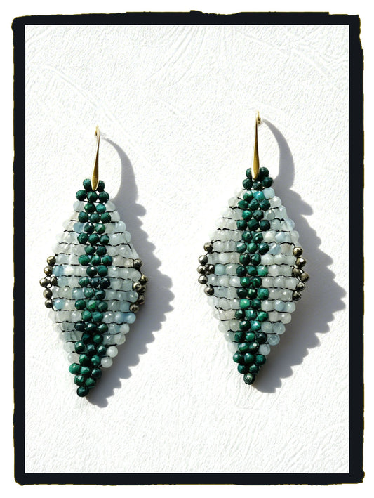 Pendientes WILD SNAKE aguamarina y pirita