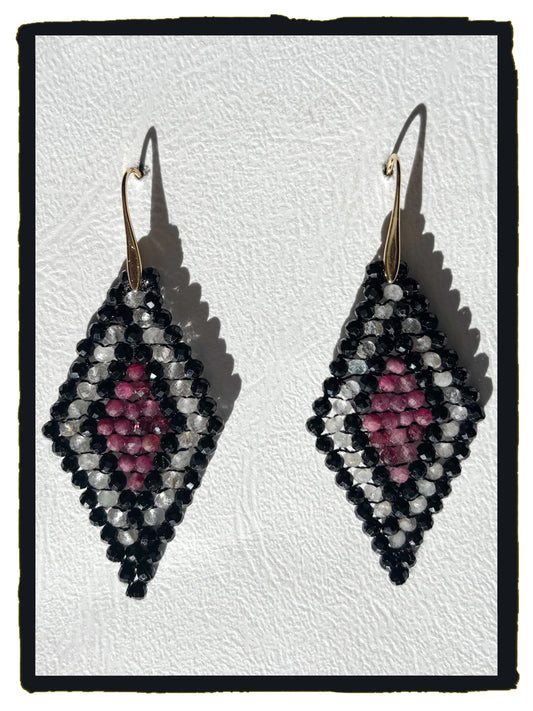 Pendientes GEMSTONES rubí, turmalina y topacio