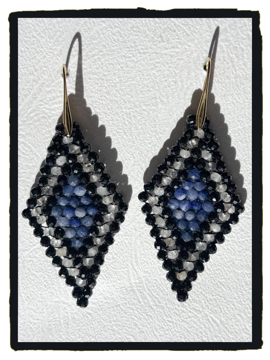 Pendientes GEMSTONES lapislázuli, turmalina y piedra luna