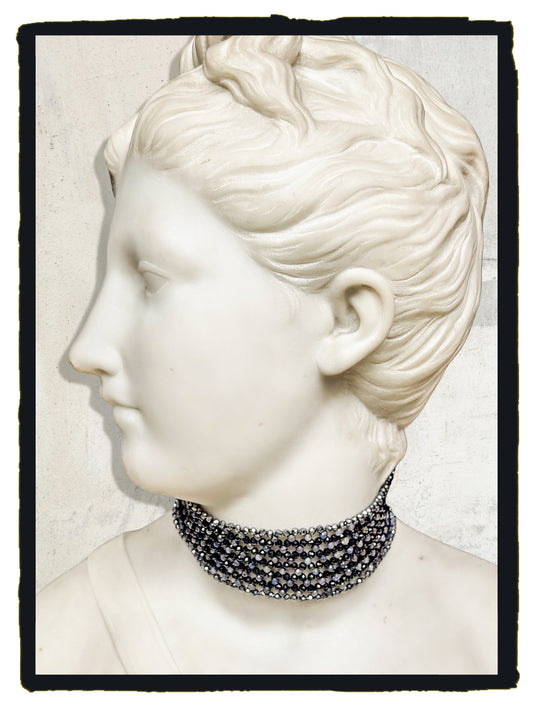 Choker zafiro, turmalina y terahercio