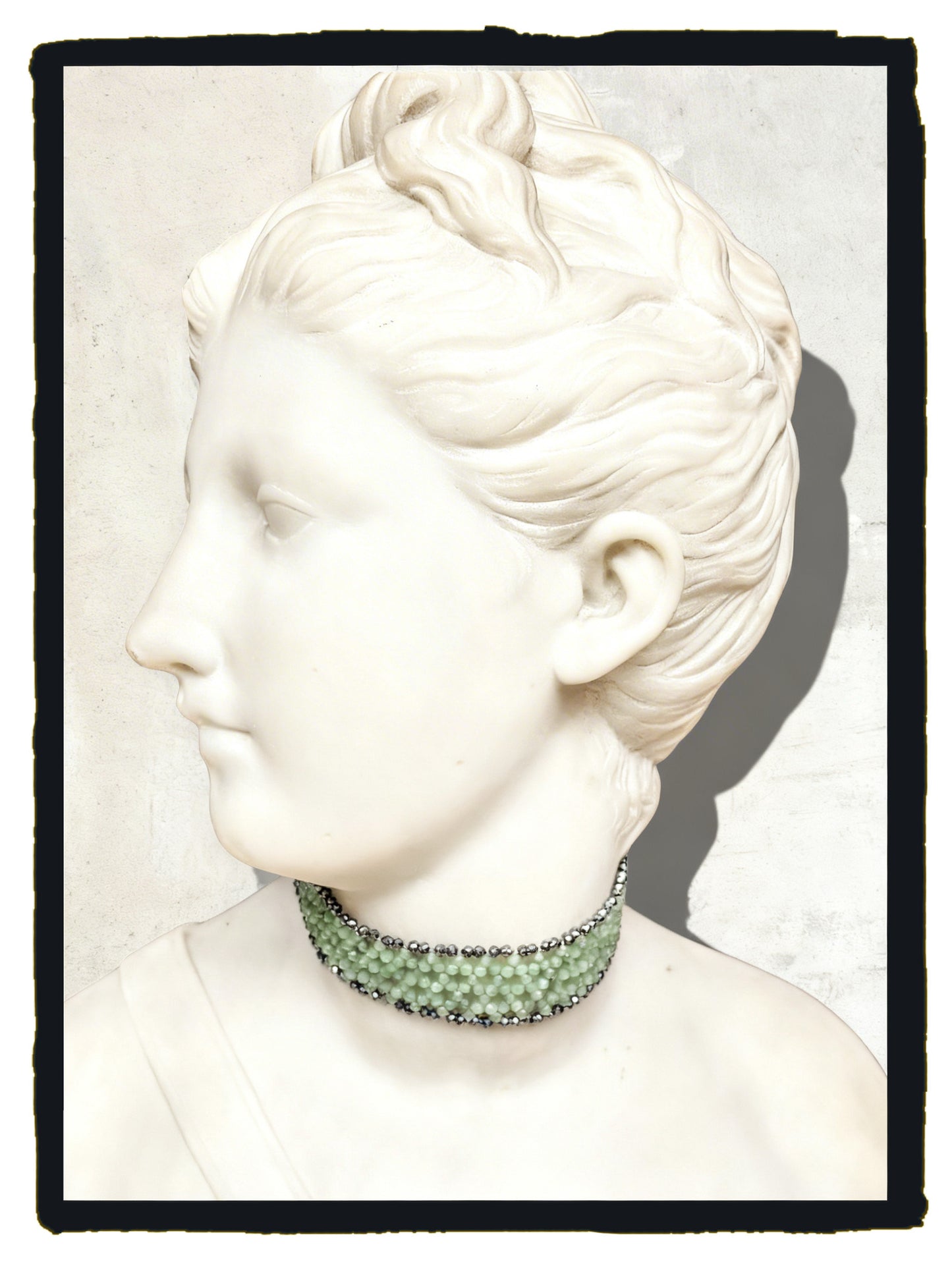 Choker ágata verde y terahercio