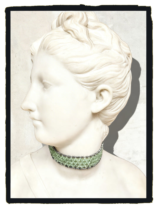 Choker ágata verde y terahercio