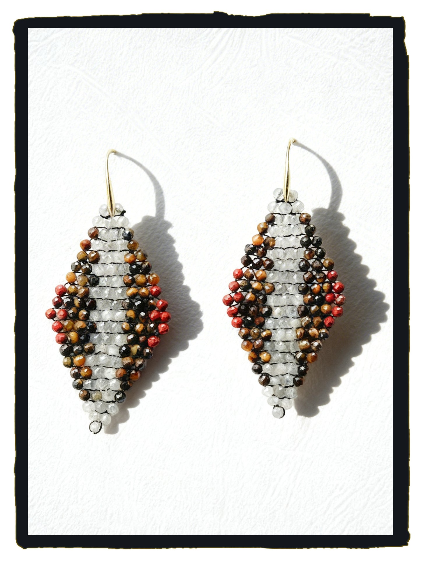 Pendientes WILD SNAKE labradorita, jaspe rojo y ojo de tigre