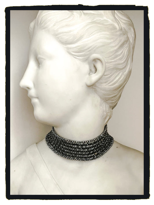 Choker zafiro, turmalina y terahercio