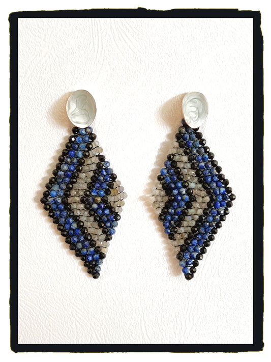 Pendientes GEMSTONES lapislazuli, turmalina y labradorita